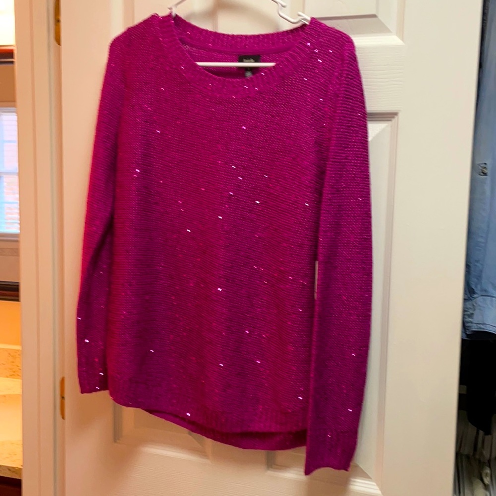 Rafaella bright magenta sequenced sweater size M